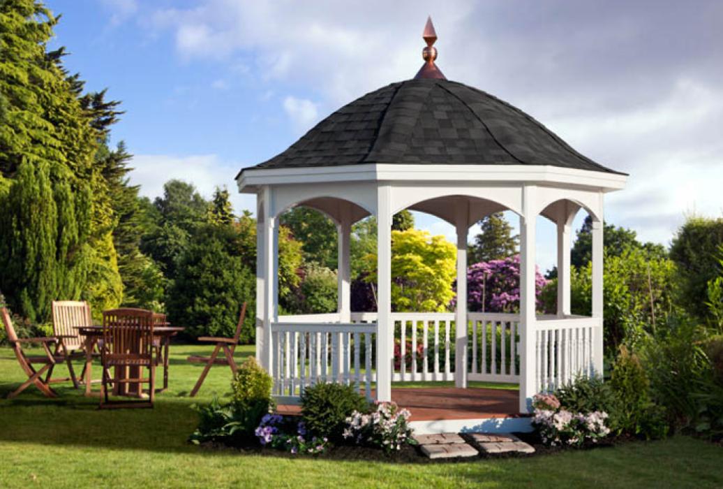 Vinyl Octagon Gazebo Belle roofline 3 Vinyl Octagon Gazebo Belle roofline 2