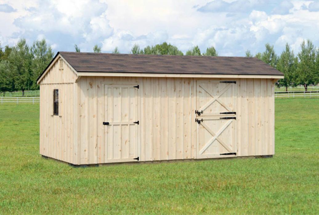 Board and Batten Horse Barn-4 Board and Batten single stall Horse Barn with tack/feed room