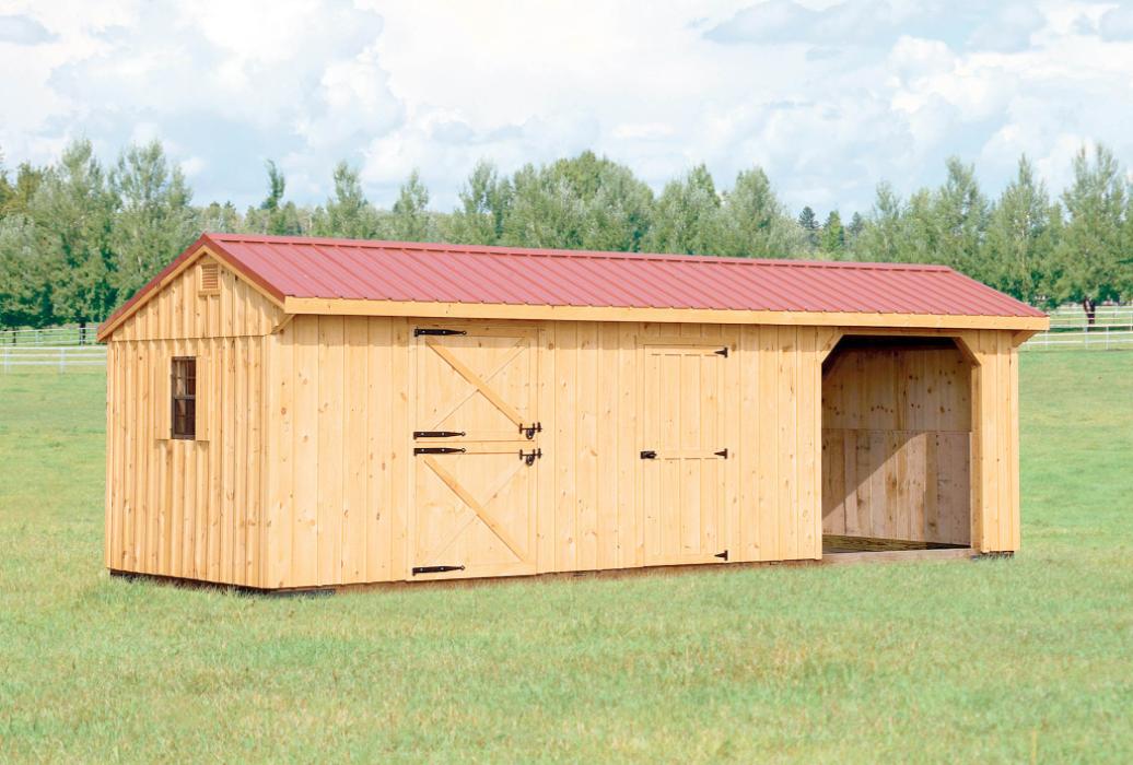 Board and batten Horse barn - 23 Board and batten Horse barn and run in combo