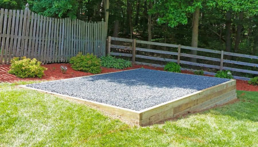 stone pad for shed foundation