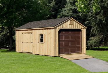 Aframe Single Car Garage Board and Batten Pine-1