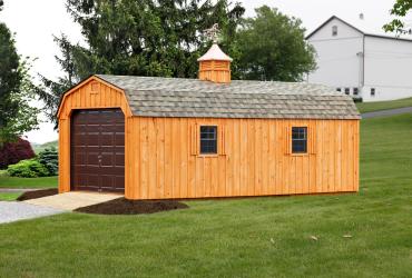 Dutch Barn Single Car Garage Board and Batten Pine-1