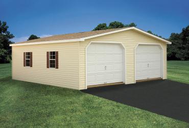 Aframe Modular Garage with vinyl siding