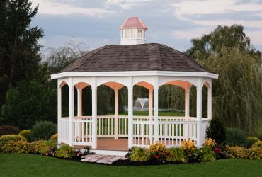 Vinyl Oval Gazebo with Belle Roof -1