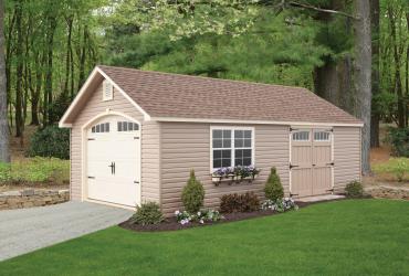 New England Classic Single Car Garage Vinyl Siding-2