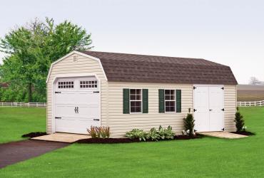 New England Classic Barn Style Single Car Garage- Vinyl Siding