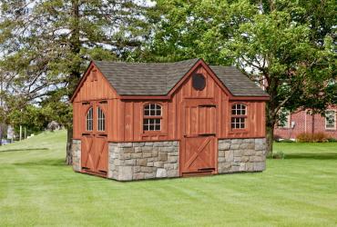 Victorian Board and Batten Shed with Stone