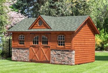 Manor Deluxe with Log and Stone Siding