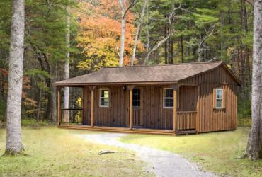 Frontier board and batten Cabin with porch