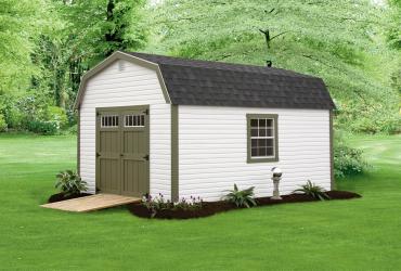 New England Classic Barn Style Shed with Vinyl Siding