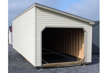 Lean-Too Single Car Garage Vinyl Siding