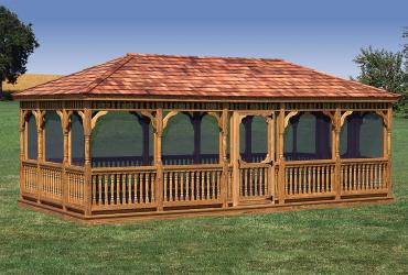 rectangle wood gazebo