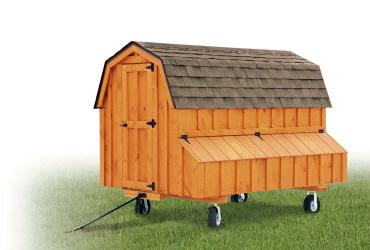 4x8-Dutch B&B -Cedar-stain-Weather-gray-shingles-opt 4-wheels with handle