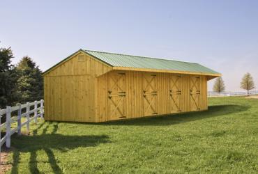 10x40 four stall barn with 3.5' overhang