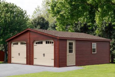 24x24 Double Wide Garage with Lap Siding 