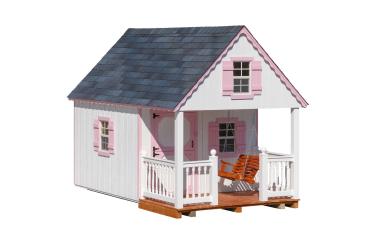 8 x 12 Cabin Playhouse w/ Porch Swing