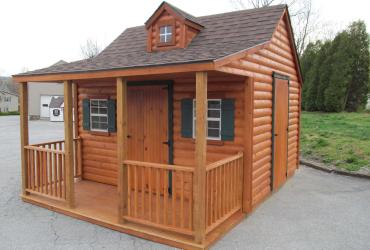 12 x 14 Log Cottage Playhouse w/ Porch