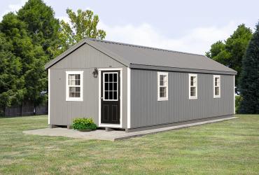 12x32 6 Run Dk Gray Siding white trim back