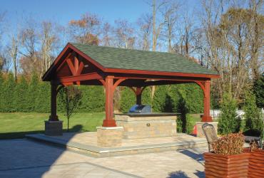16x16 Open A-Frame Gable Wood Pavilion