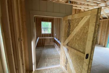 additional storage closet inside the shed coop