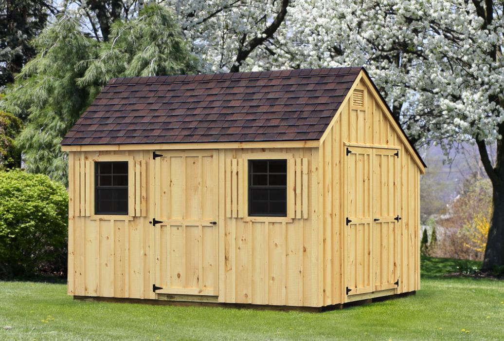 10x12 Salt box shed with Heritage Siding