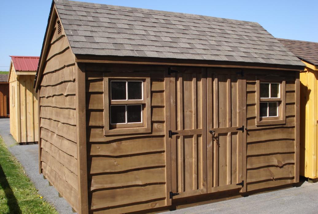 Salt box shed with Heritage Siding
