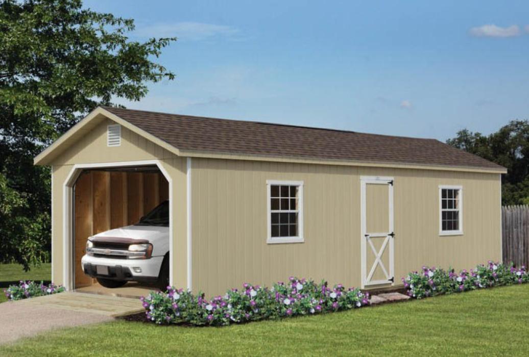 Standard T1-11: A-Frame Single Car Garage | Lancaster Barns