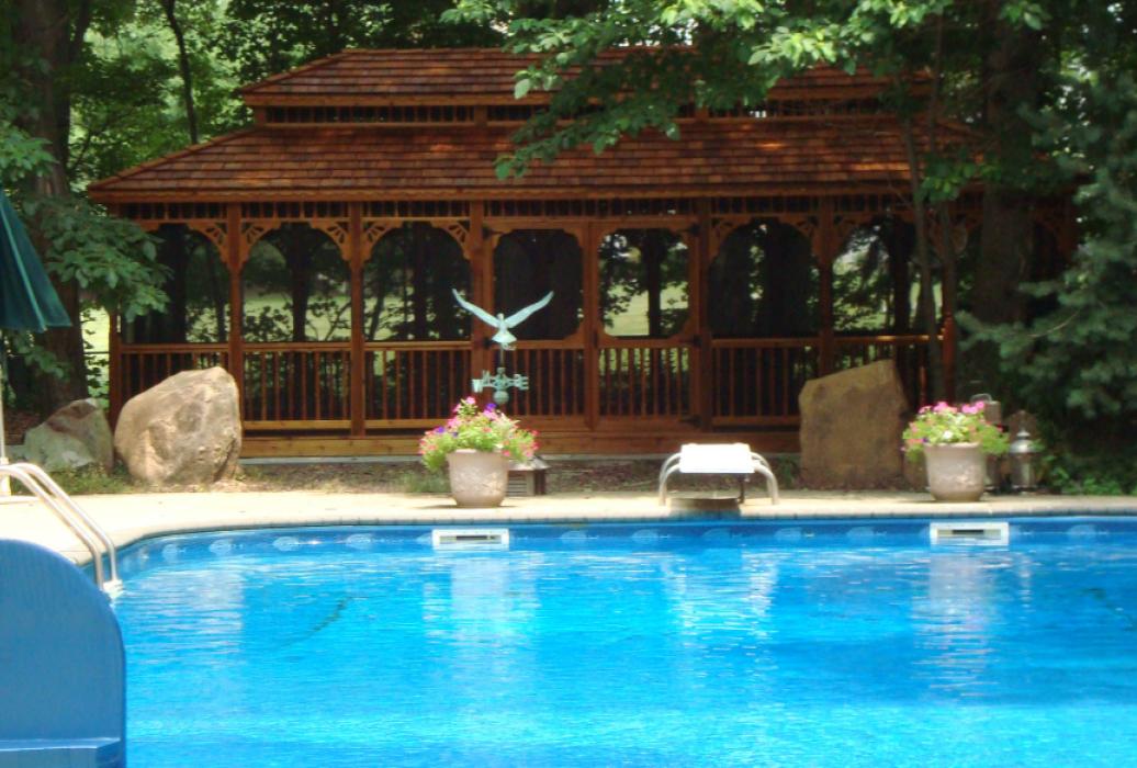 Cedar Rectangle Gazebo-Classic Single Roof-1