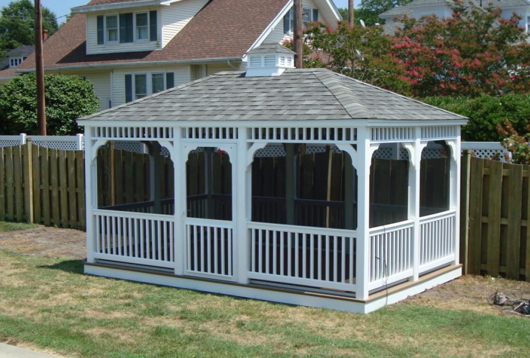 Vinyl Rectangle Gazebo- Classic Single Roof -12