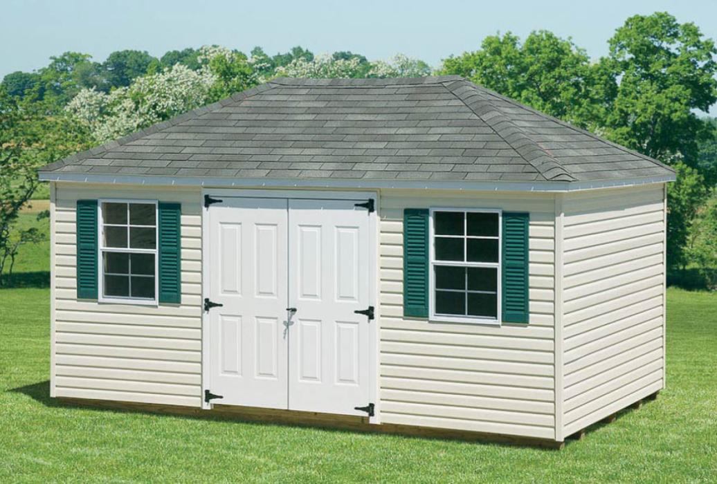 Hip Roof Style Vinyl Shed-Standard-1