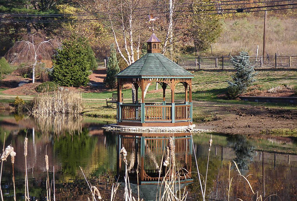 Pressure Treated Wood Octagon Gazebo-Cathedral Roof-1 Pressure Treated Wood Octagon Gazebo-Cathedral Roof-1