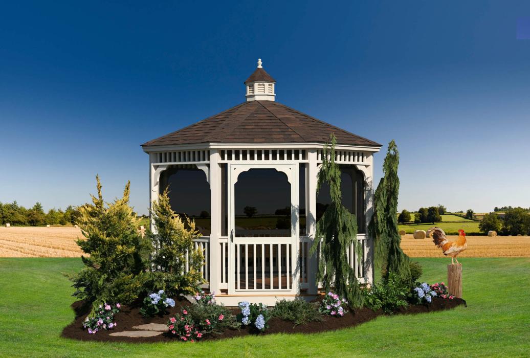 Vinyl Octagon Gazebo- Classic Single Roof