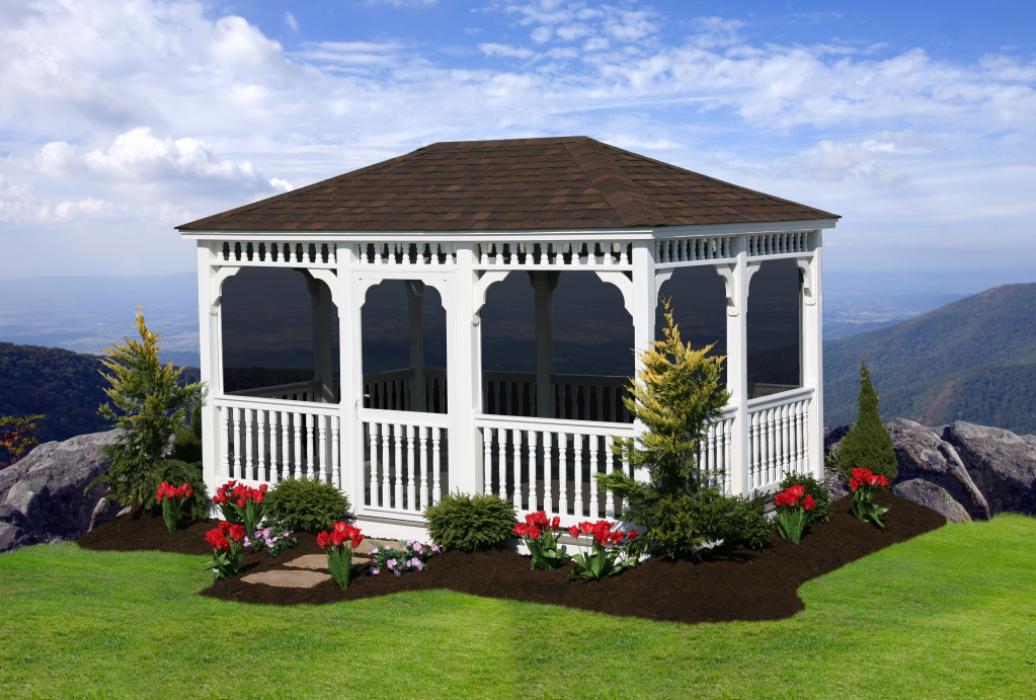 Vinyl Rectangle Gazebo- Classic Single Roof-1 Vinyl Rectangle Gazebo- Classic Single Roof-1