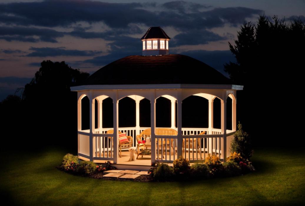 Vinyl Oval Gazebo with Belle Roof -2