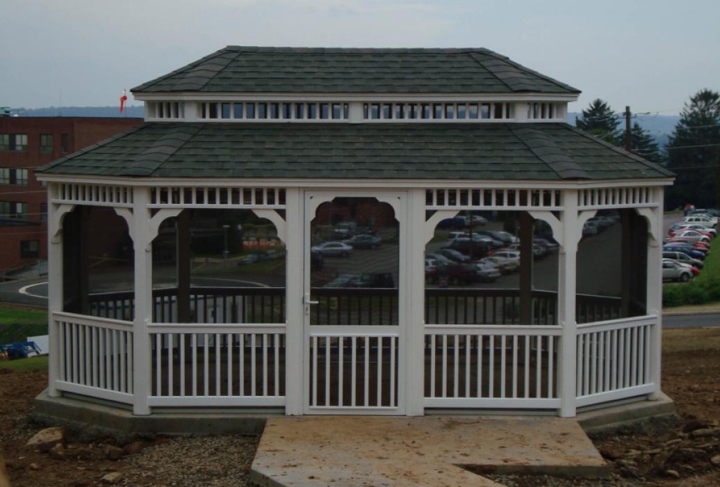 Vinyl Oval Gazebo- Victorian Double Roof-7