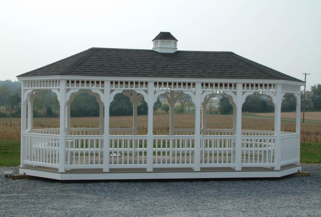 Vinyl Oval Gazebo- Classic Single Roof-5 Vinyl Oval Gazebo- Classic Single Roof-5