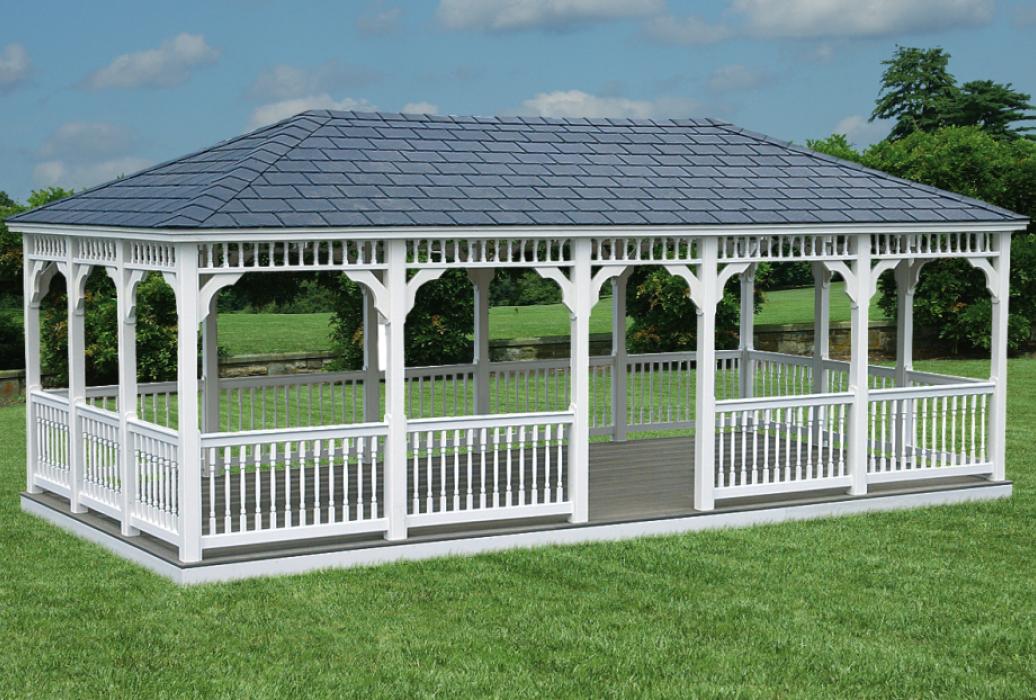 Vinyl Rectangle Gazebo- Classic Single Roof-6 Vinyl Rectangle Gazebo- Classic Single Roof-6