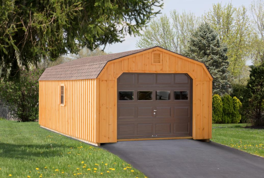 Dutch Barn Single Car Garage Board and Batten Pine