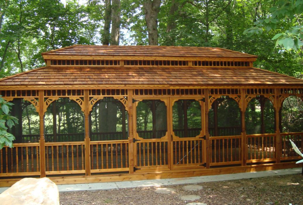 Cedar Rectangle Gazebo-Classic Single Roof-2