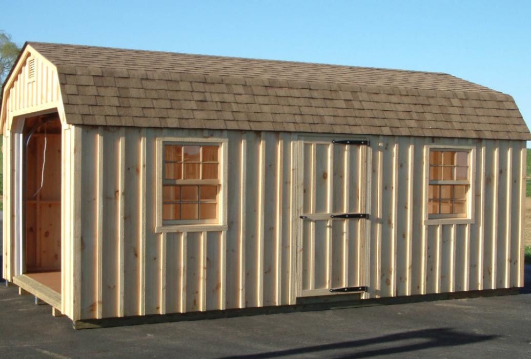 Dutch Barn Single Car Garage Board and Batten Pine-6