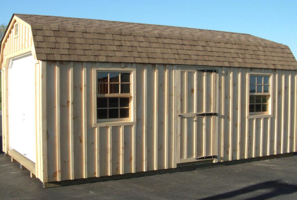 Dutch Barn Single Car Garage Board and Batten Pine-3