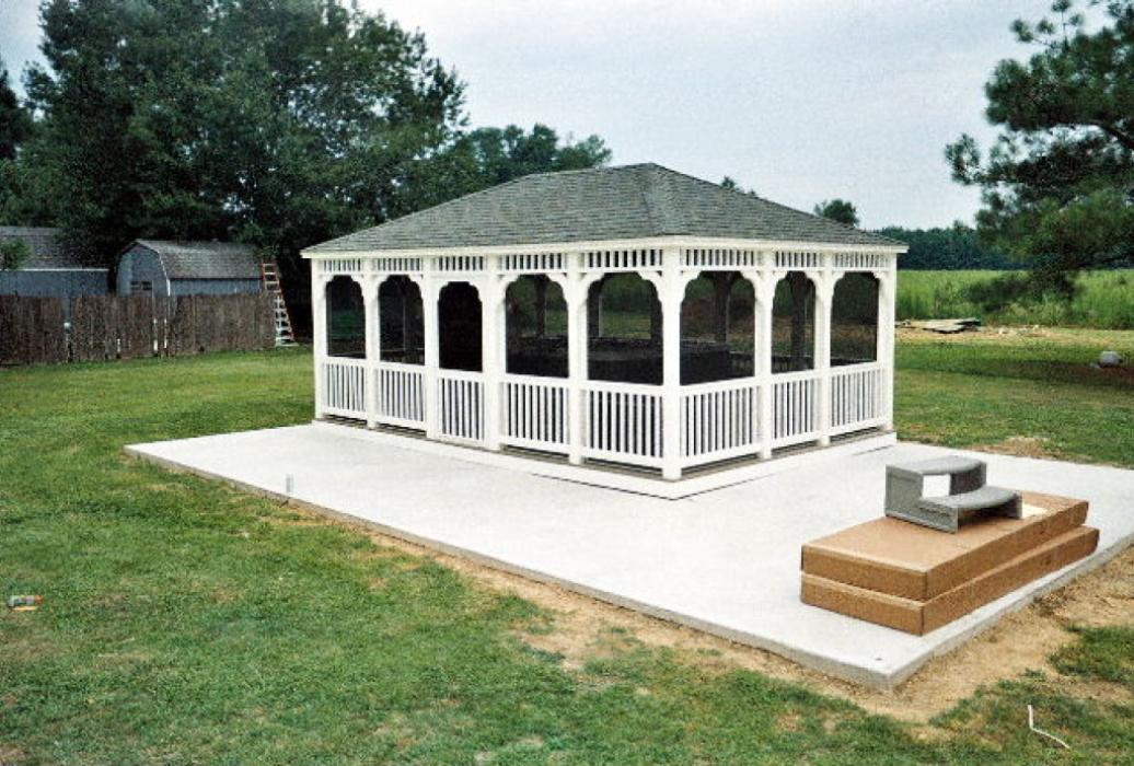 Vinyl Rectangle Gazebo- Classic Single Roof -15 Vinyl Rectangle Gazebo- Classic Single Roof -15