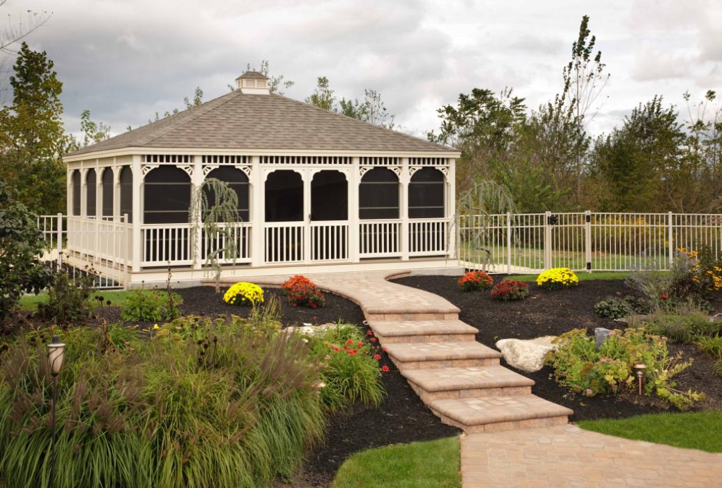 Vinyl Rectangle Gazebo- Classic Single Roof-7 Vinyl Rectangle Gazebo- Classic Single Roof-7
