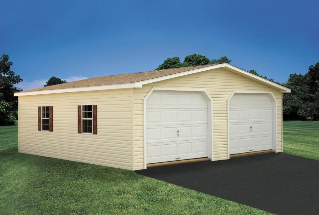 Aframe Modular Garage Vinyl-1 Aframe Modular Garage with vinyl siding