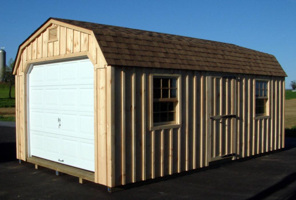 Dutch Barn Single Car Garage Board and Batten Pine-4