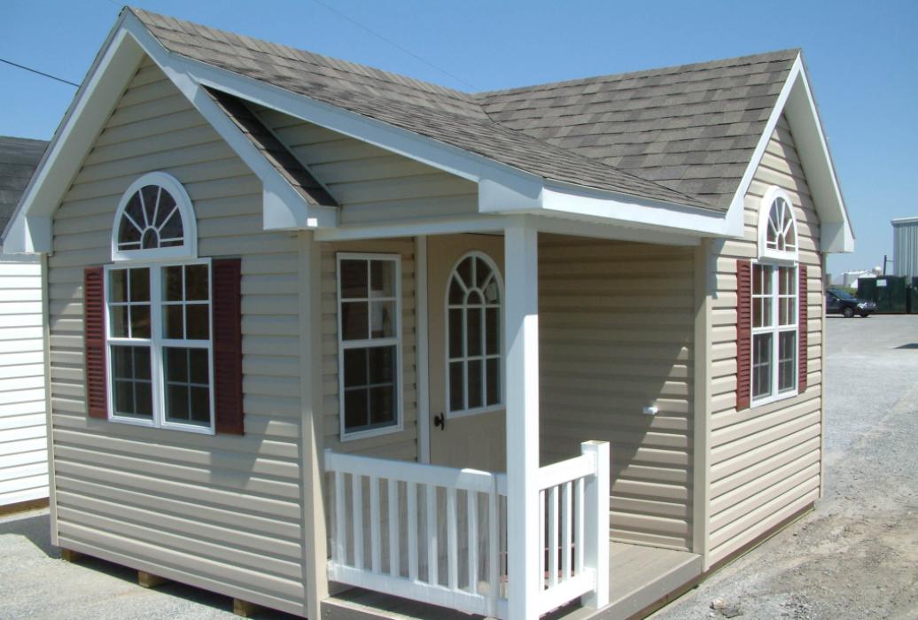 new england classic vinyl: victorian shed w/ porch