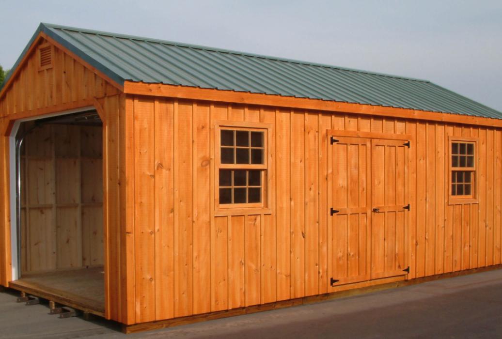 Aframe Single Car Garage Board and Batten Pine-8 Aframe Single Car Garage Board and Batten Pine-8