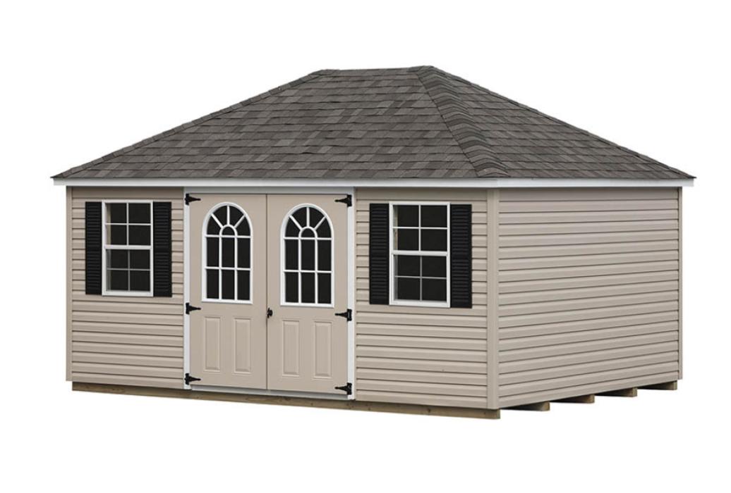 Hip Roof Style Vinyl Shed-Standard-3 Hip Roof Style Vinyl Shed-Standard-3
