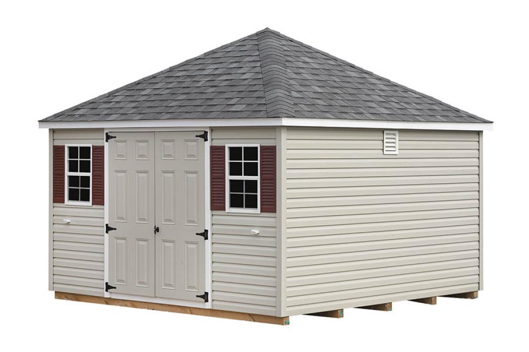 standard vinyl: hip roof shed lancaster county barns