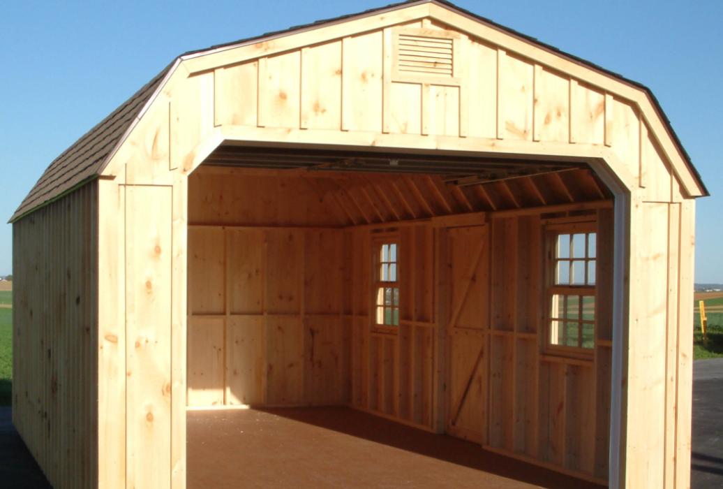 Dutch Barn Single Car Garage Board and Batten Pine-5